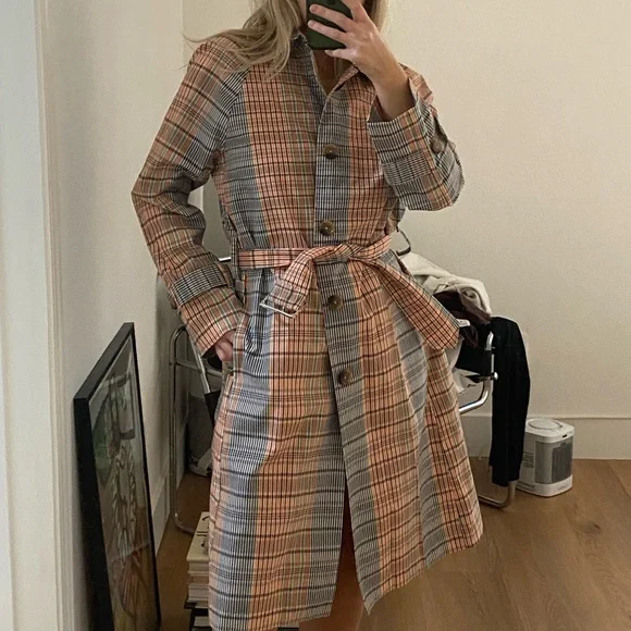 DARLING J.Lindeberg Plaid Trench Coat - Picture 1 of 7